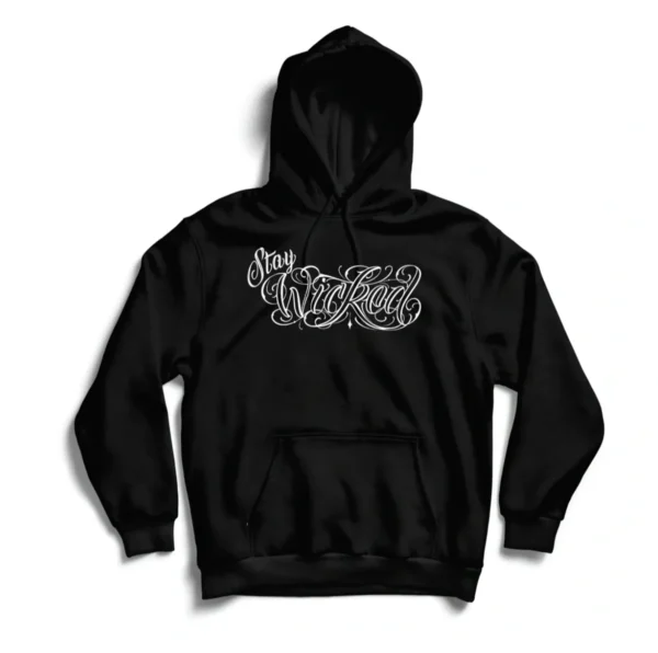A black hoodie with the word " nymphen ".