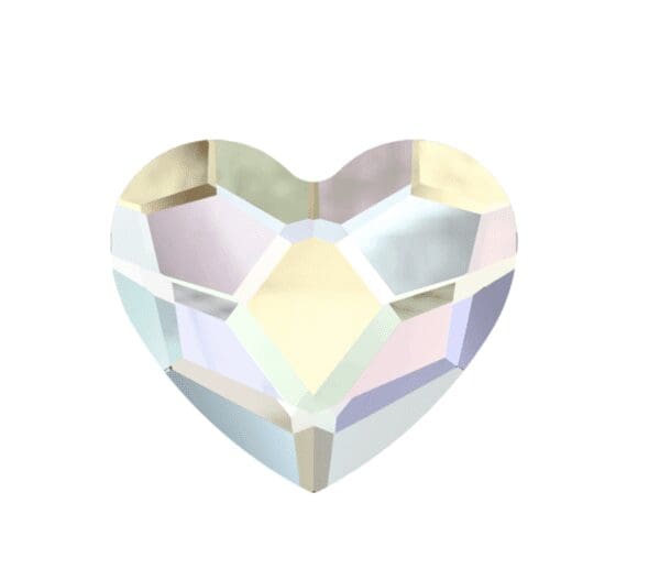 A heart shaped crystal is shown in this image.