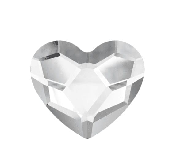 A heart shaped diamond is shown on top of a white background.