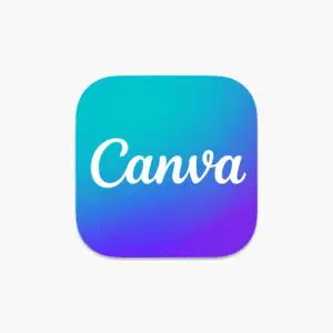 A blue and purple square with the word canva written on it.