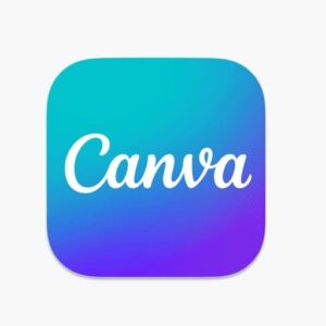 A blue and purple square with the word canva written on it.