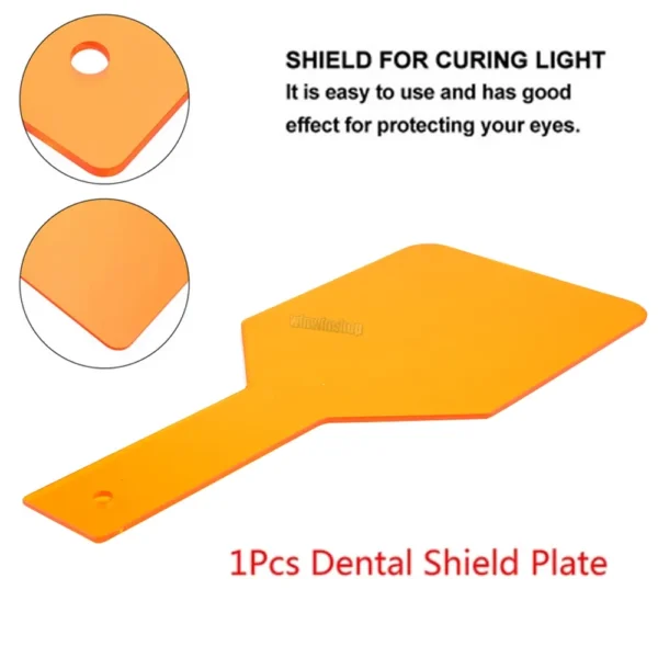 A yellow plastic shield with holes for the teeth.