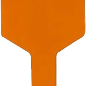 A orange paddle with the word " i " on it.