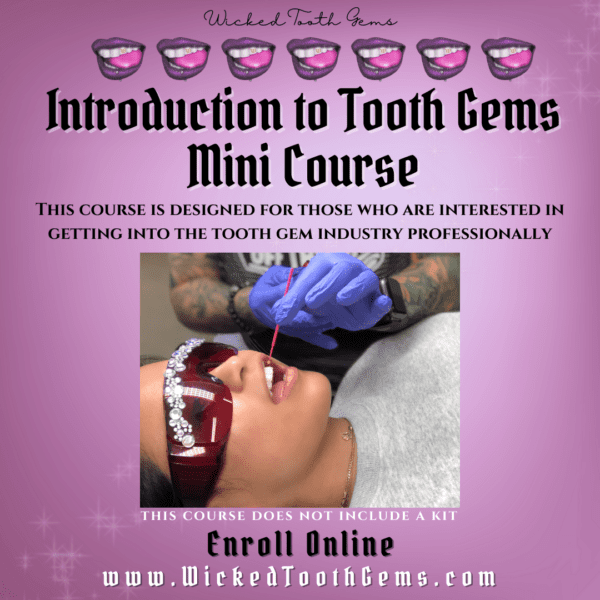 A picture of an advertisement for the tooth gem course.